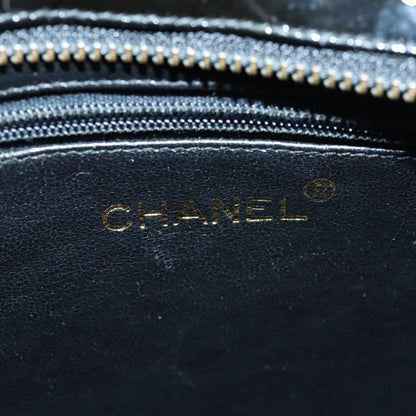 CHANEL V stitch COCO Mark Shoulder Bag Enamel Black CC bs16640