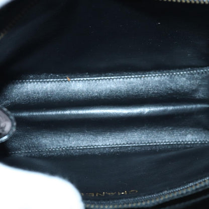 CHANEL V stitch COCO Mark Shoulder Bag Enamel Black CC bs16640