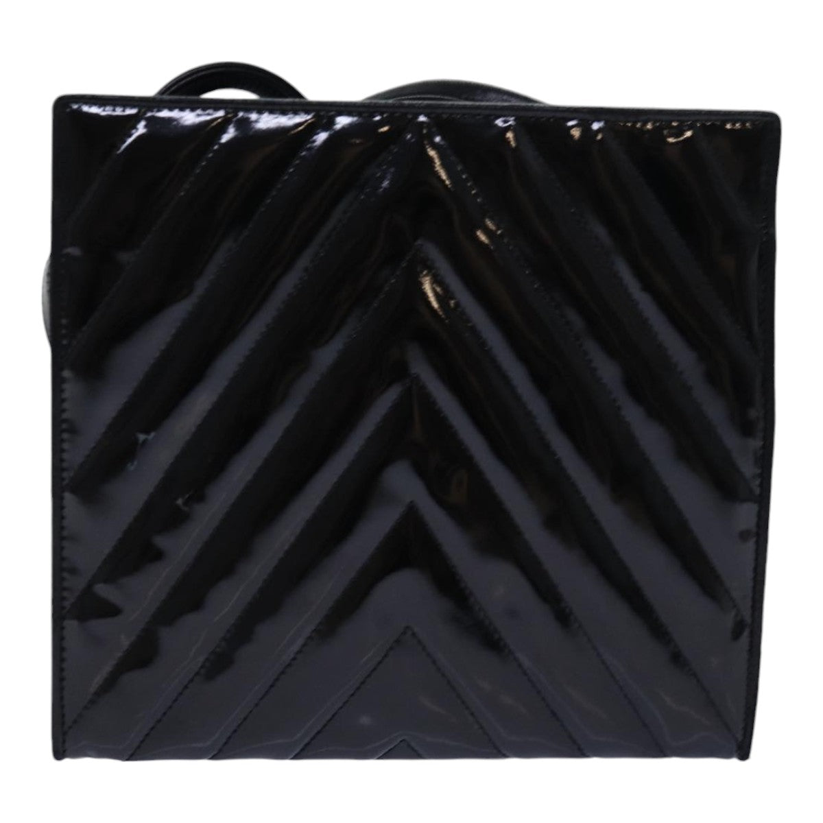 CHANEL V stitch COCO Mark Shoulder Bag Enamel Black CC bs16640