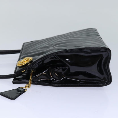 CHANEL V stitch COCO Mark Shoulder Bag Enamel Black CC bs16640