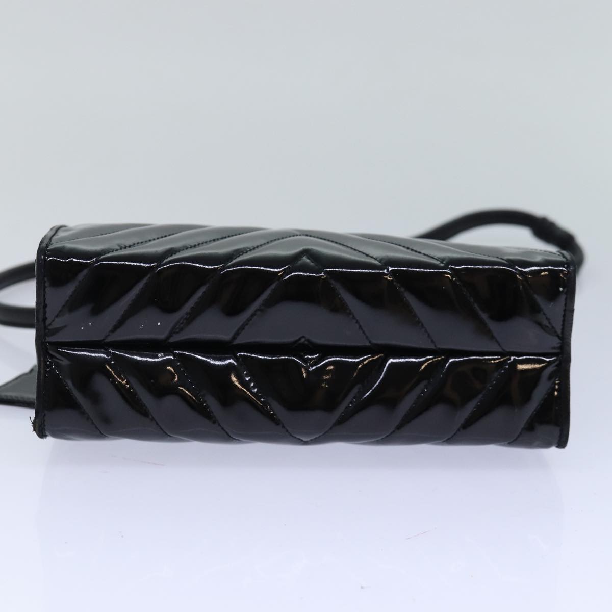 CHANEL V stitch COCO Mark Shoulder Bag Enamel Black CC bs16640