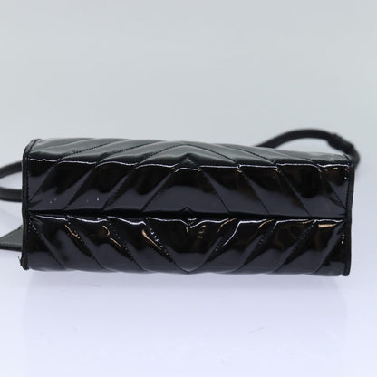 CHANEL V stitch COCO Mark Shoulder Bag Enamel Black CC bs16640