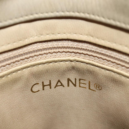 CHANEL Matelasse Chain Tote Bag Leather Beige Gold CC bs16657
