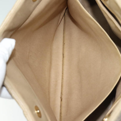 CHANEL Matelasse Chain Tote Bag Leather Beige Gold CC bs16657