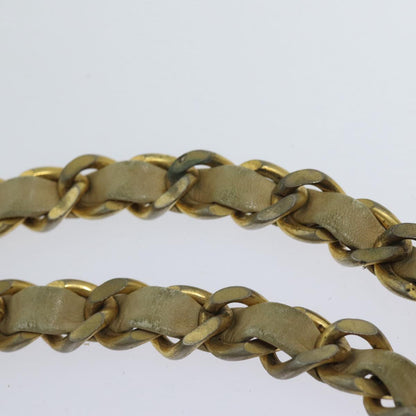 CHANEL Matelasse Chain Tote Bag Leather Beige Gold CC bs16657