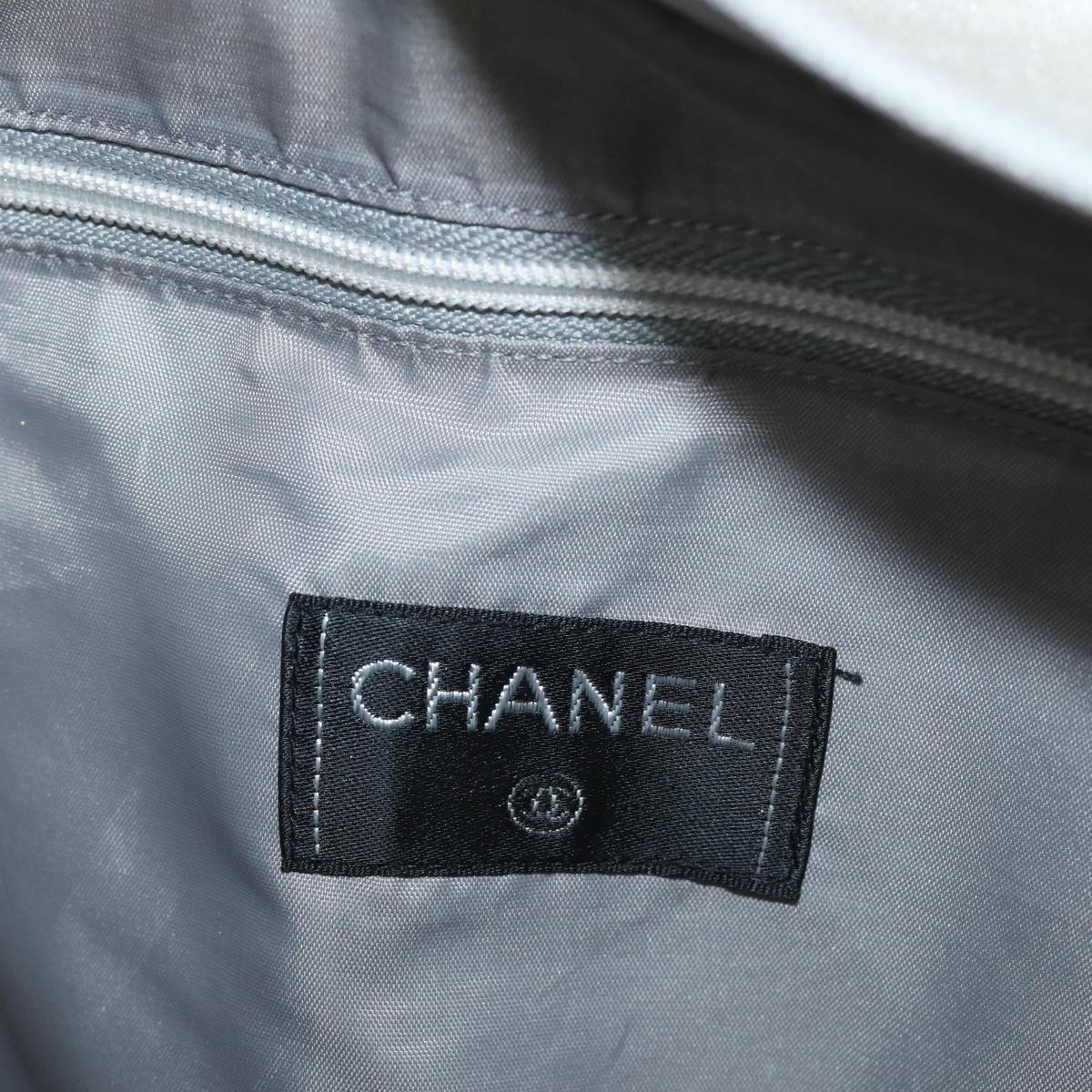CHANEL Tote Bag Leather 2way White Silver CC bs16701