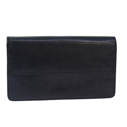 CHANEL Matelasse Wallet Leather Black Silver CC bs16854