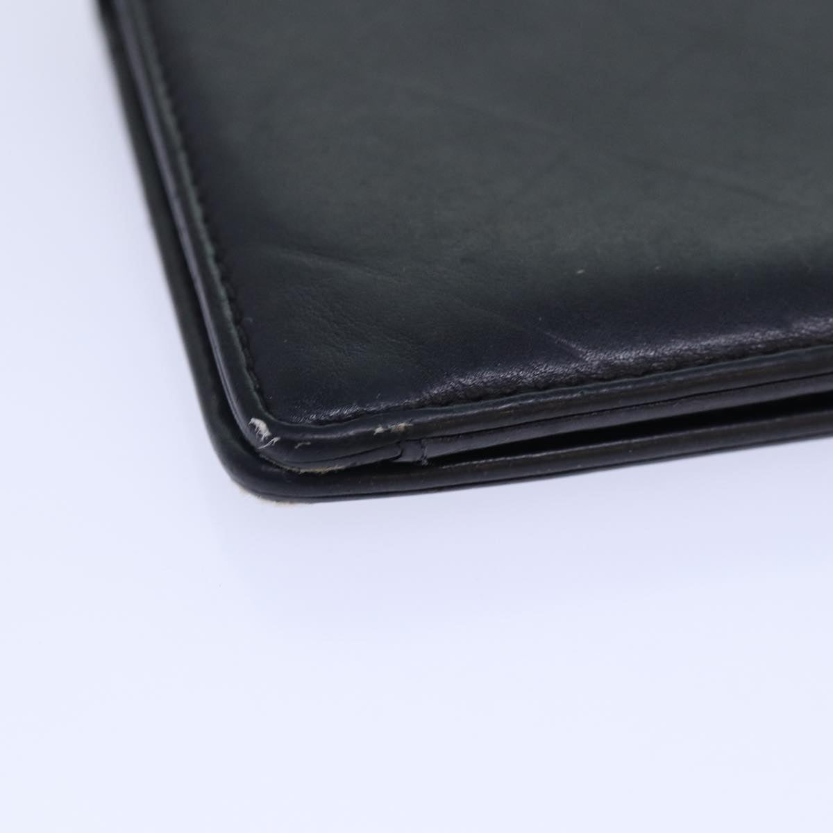 CHANEL Matelasse Wallet Leather Black Silver CC bs16854