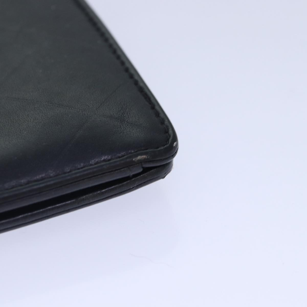 CHANEL Matelasse Wallet Leather Black Silver CC bs16854