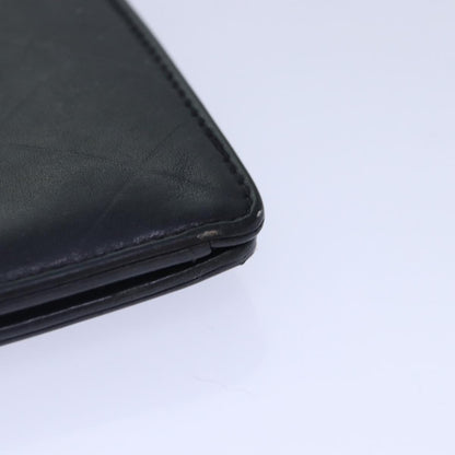 CHANEL Matelasse Wallet Leather Black Silver CC bs16854