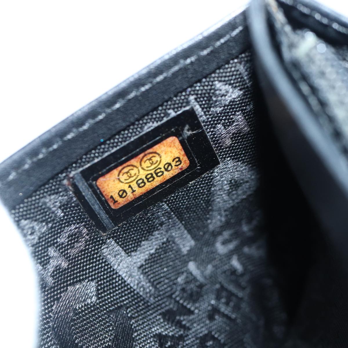 CHANEL Matelasse Wallet Leather Black Silver CC bs16854