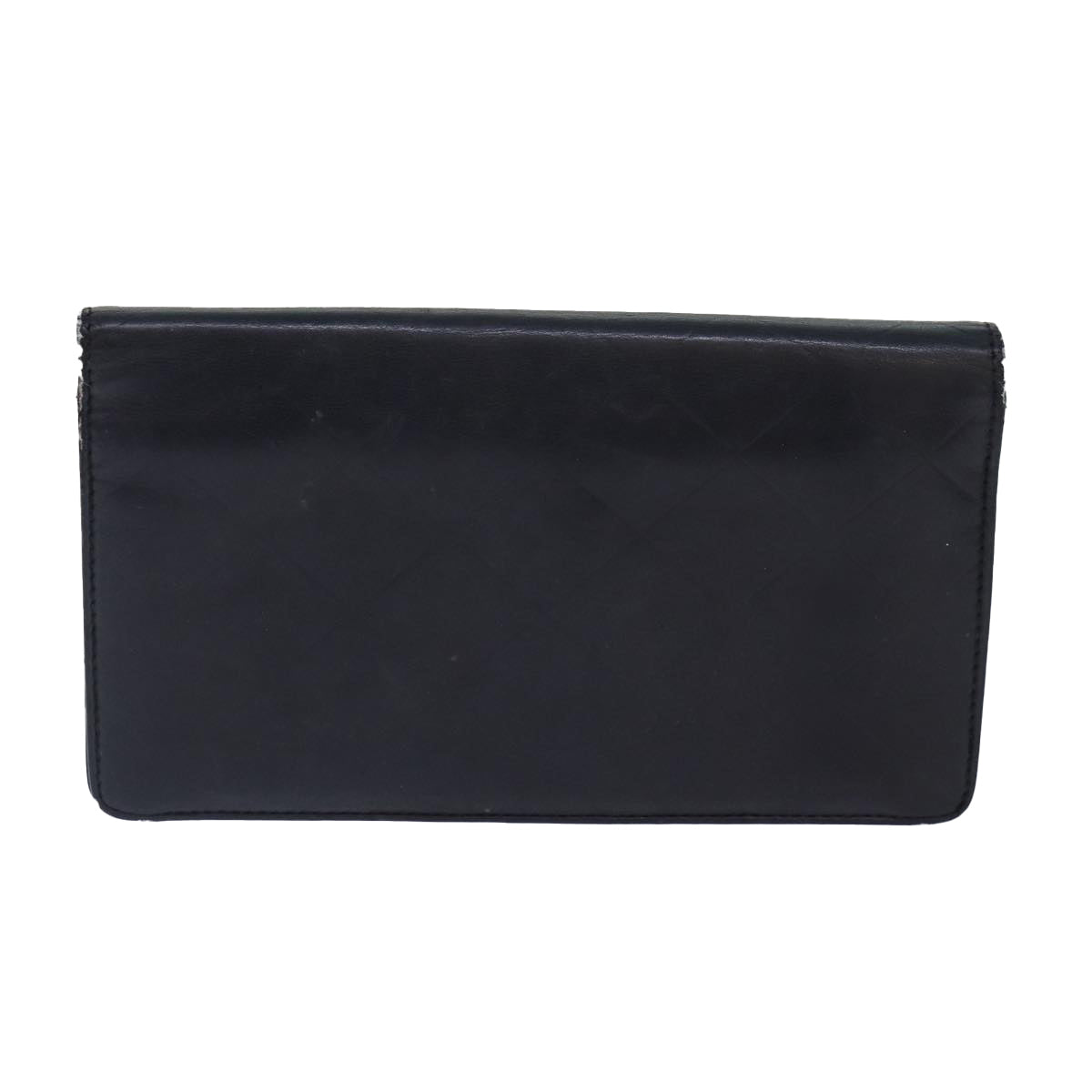 CHANEL Matelasse Wallet Leather Black Silver CC bs16854