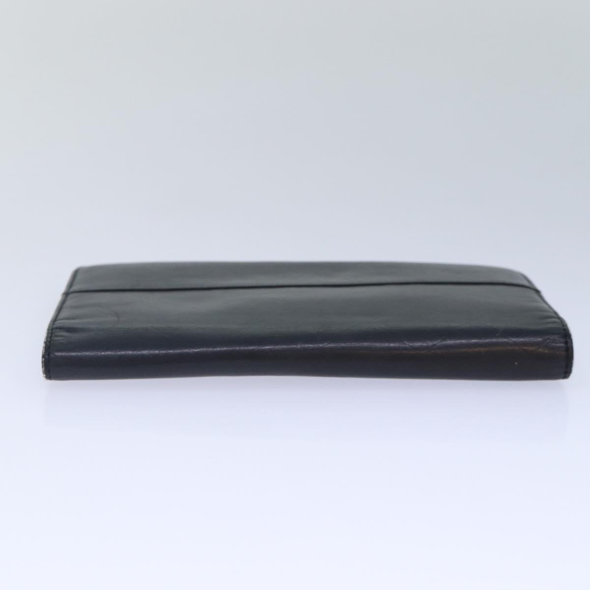 CHANEL Matelasse Wallet Leather Black Silver CC bs16854