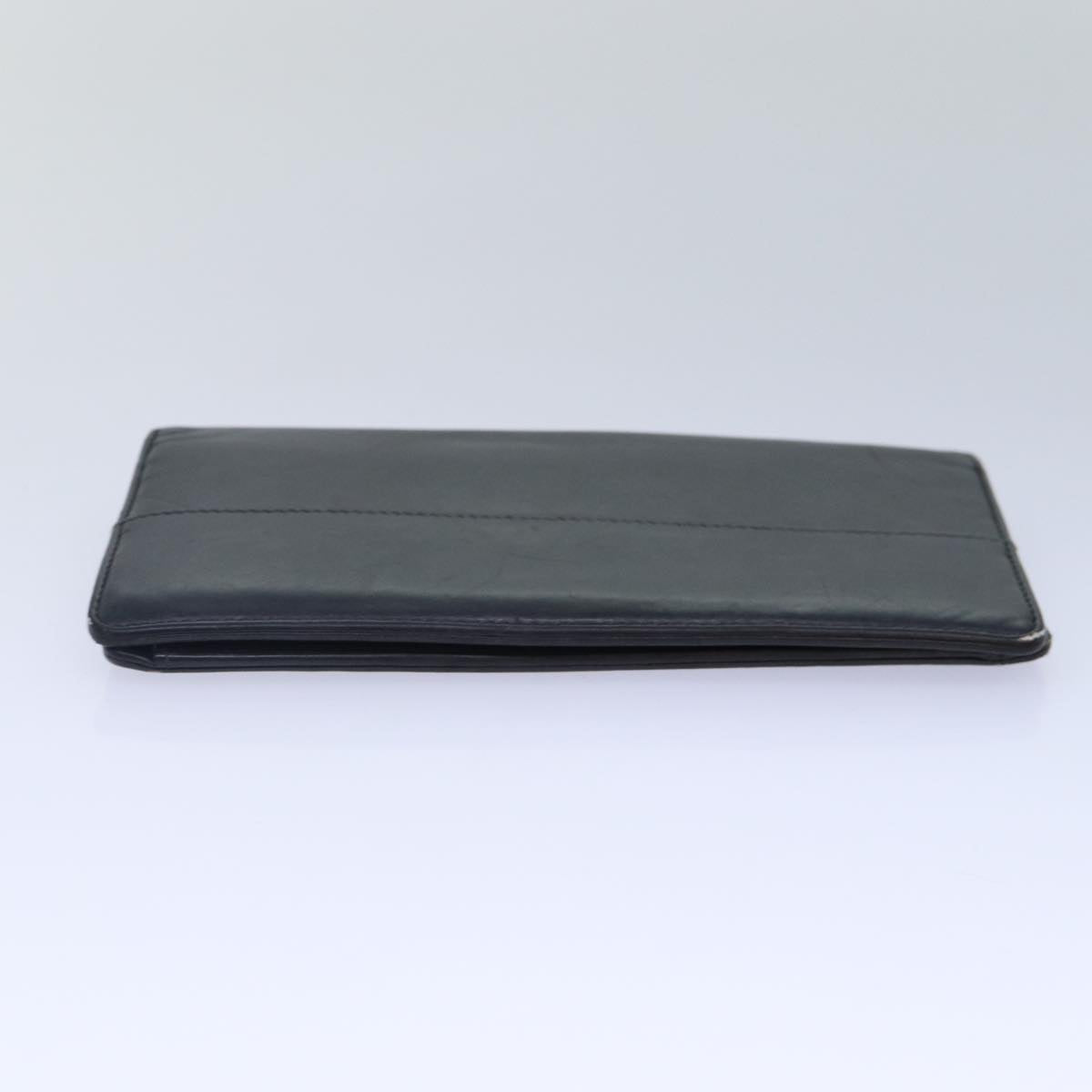 CHANEL Matelasse Wallet Leather Black Silver CC bs16854