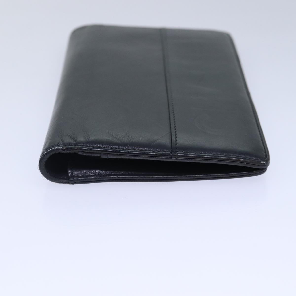 CHANEL Matelasse Wallet Leather Black Silver CC bs16854