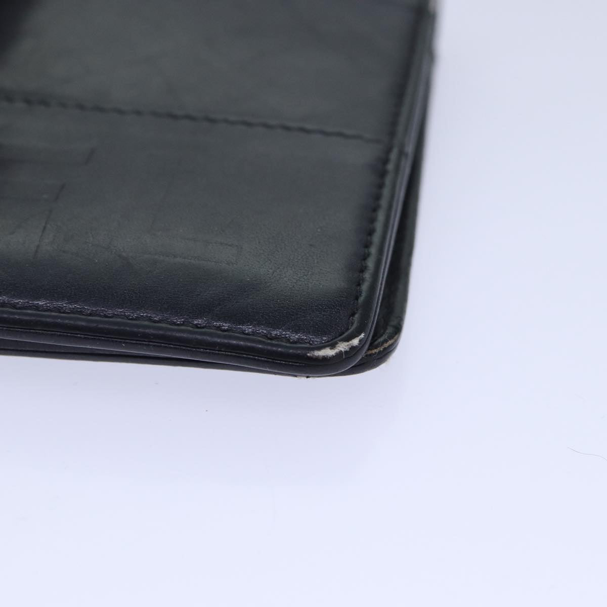 CHANEL Matelasse Wallet Leather Black Silver CC bs16854