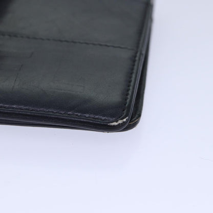 CHANEL Matelasse Wallet Leather Black Silver CC bs16854