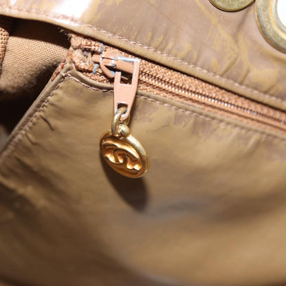 CHANEL COCO Mark Tote Bag Patent leather Beige CC bs16858