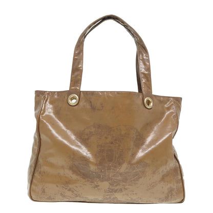 CHANEL COCO Mark Tote Bag Patent leather Beige CC bs16858