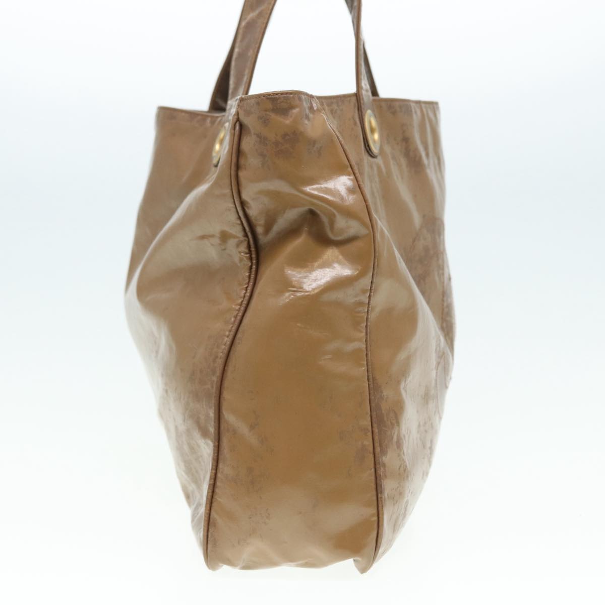 CHANEL COCO Mark Tote Bag Patent leather Beige CC bs16858