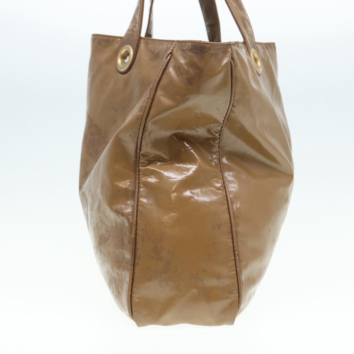 CHANEL COCO Mark Tote Bag Patent leather Beige CC bs16858