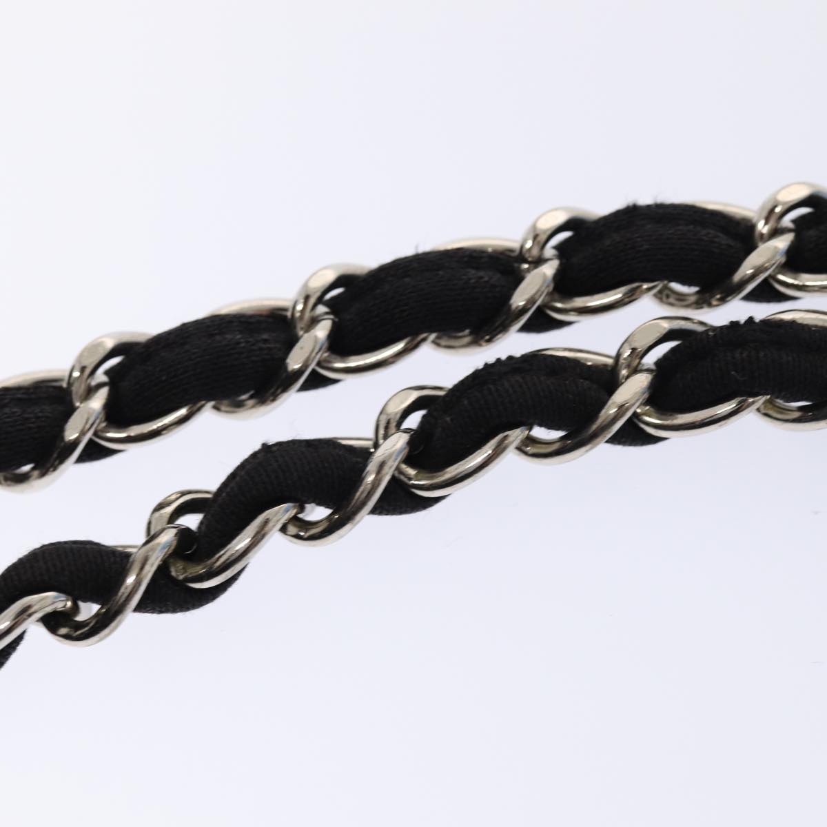 CHANEL Matelasse Chain Tote Bag Cotton Black CC bs16859
