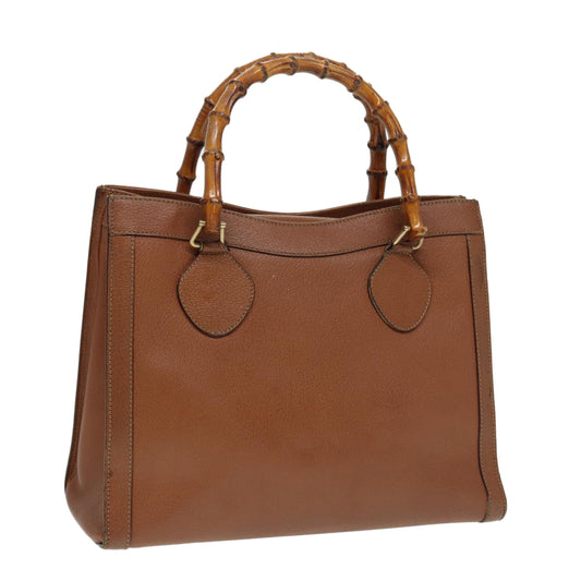 GUCCI Bamboo Hand Bag Leather Brown Gold 002 1186 0260  bs17019