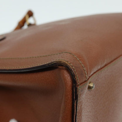 GUCCI Bamboo Hand Bag Leather Brown Gold 002 1186 0260  bs17019