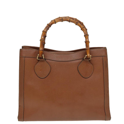 GUCCI Bamboo Hand Bag Leather Brown Gold 002 1186 0260  bs17019