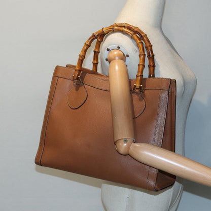 GUCCI Bamboo Hand Bag Leather Brown Gold 002 1186 0260  bs17019