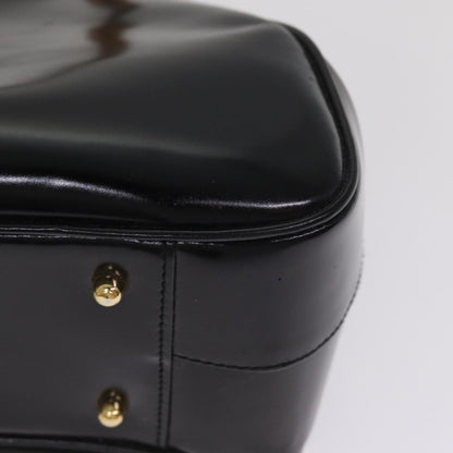 GUCCI Bamboo Hand Bag Patent Leather Black Gold 000 781 0296  bs17044