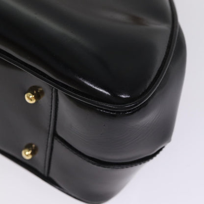 GUCCI Bamboo Hand Bag Patent Leather Black Gold 000 781 0296  bs17044