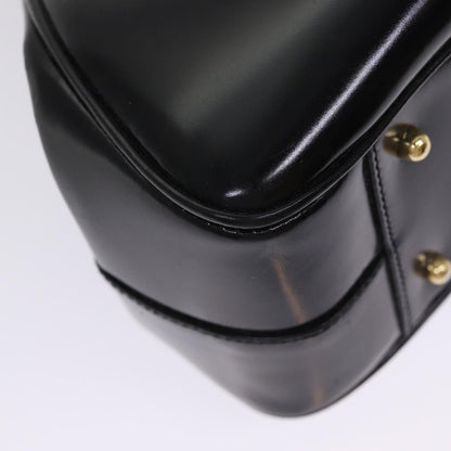 GUCCI Bamboo Hand Bag Patent Leather Black Gold 000 781 0296  bs17044