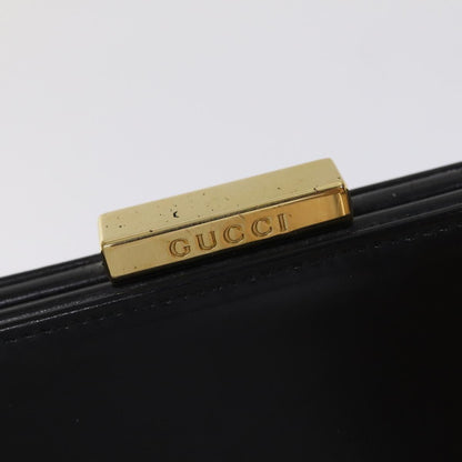 GUCCI Bamboo Hand Bag Patent Leather Black Gold 000 781 0296  bs17044