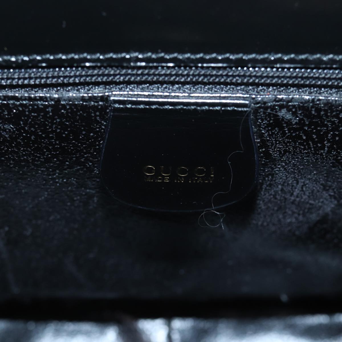 GUCCI Bamboo Hand Bag Patent Leather Black Gold 000 781 0296  bs17044
