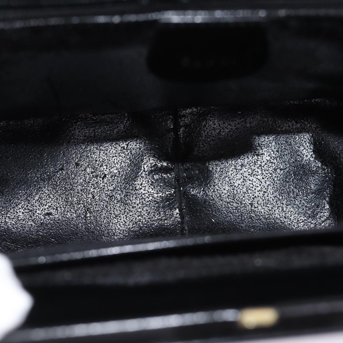 GUCCI Bamboo Hand Bag Patent Leather Black Gold 000 781 0296  bs17044