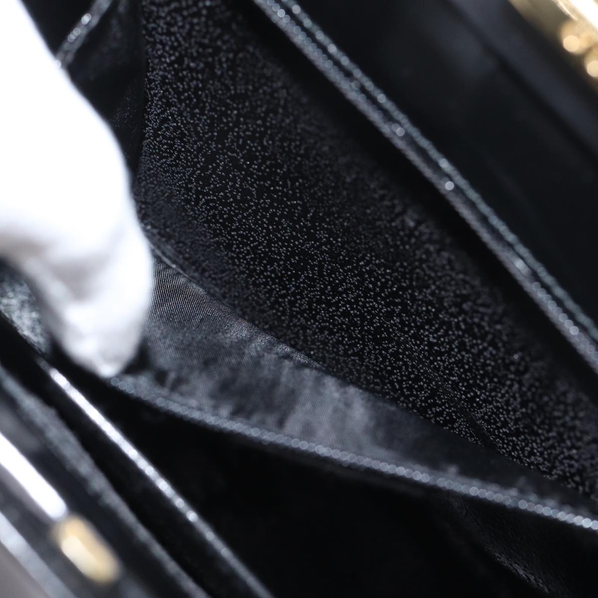 GUCCI Bamboo Hand Bag Patent Leather Black Gold 000 781 0296  bs17044