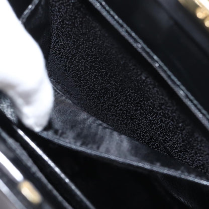 GUCCI Bamboo Hand Bag Patent Leather Black Gold 000 781 0296  bs17044