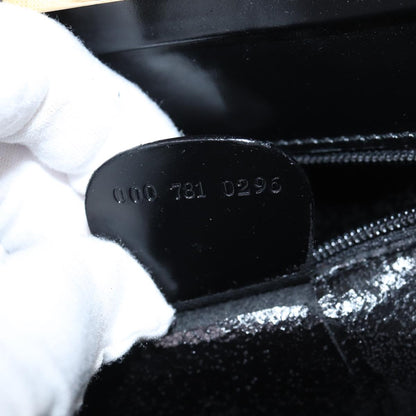 GUCCI Bamboo Hand Bag Patent Leather Black Gold 000 781 0296  bs17044