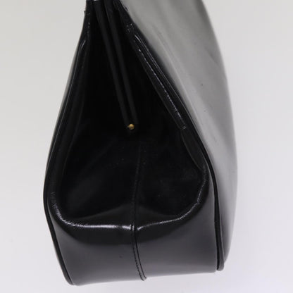 GUCCI Bamboo Hand Bag Patent Leather Black Gold 000 781 0296  bs17044