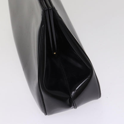GUCCI Bamboo Hand Bag Patent Leather Black Gold 000 781 0296  bs17044
