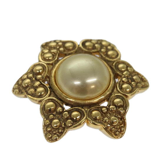 CHANEL Brooch Metal Gold Tone CC bs17053