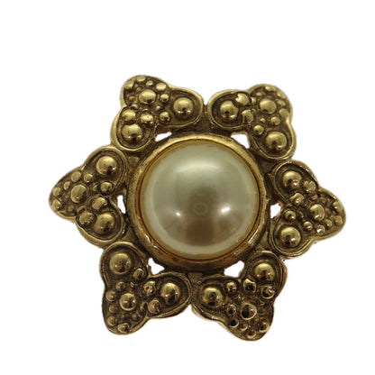CHANEL Brooch Metal Gold Tone CC bs17053