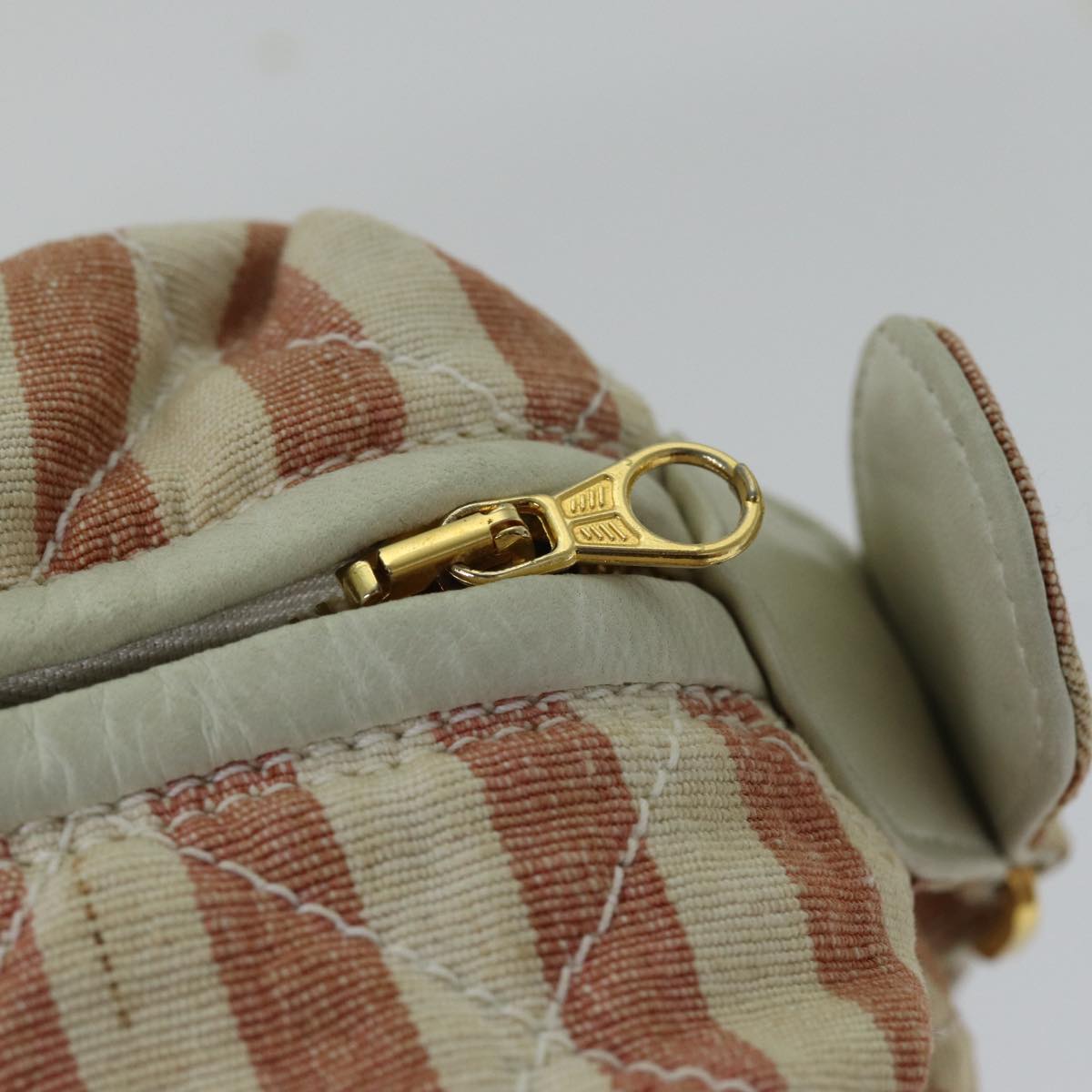CHANEL Matelasse Chain Crash Shoulder Bag Canvas Red Gold CC bs17125