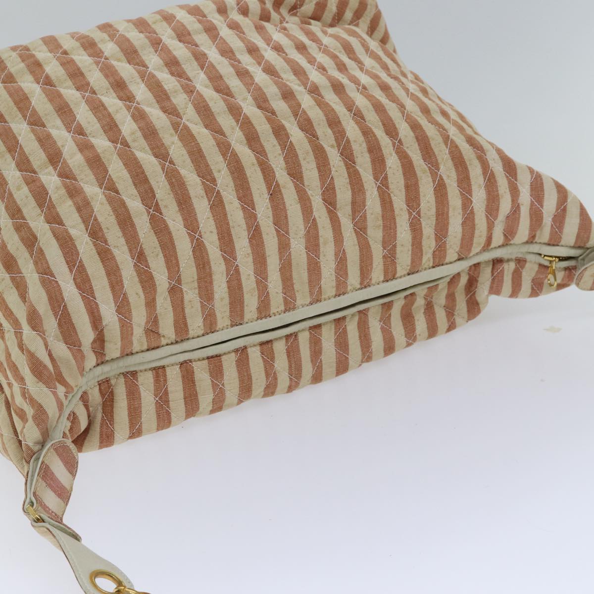 CHANEL Matelasse Chain Crash Shoulder Bag Canvas Red Gold CC bs17125