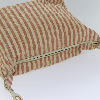 CHANEL Matelasse Chain Crash Shoulder Bag Canvas Red Gold CC bs17125