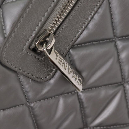 CHANEL Cococoon Tote Bag Nylon Leather Silver CC bs17165