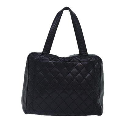 CHANEL Matelasse Hand Bag Caviar Skin Black Silver CC bs17167