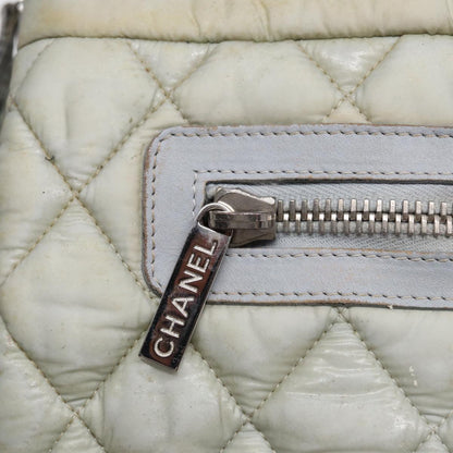 CHANEL Small Messenger Cococoon Shoulder Bag Nylon Gray Silver CC bs17253