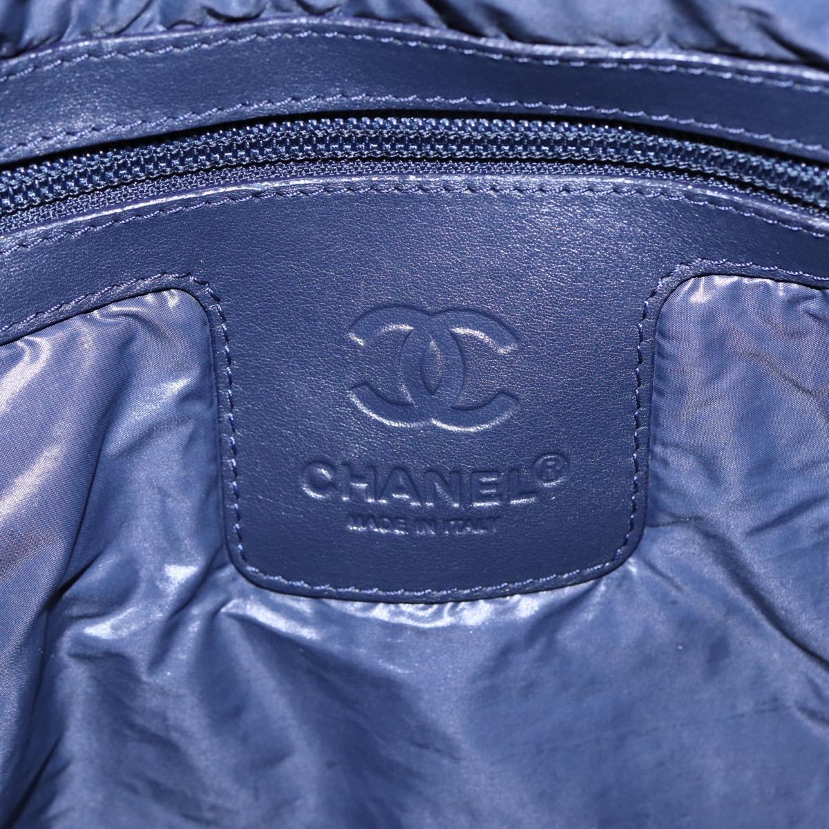 CHANEL Small Messenger Cococoon Shoulder Bag Nylon Gray Silver CC bs17253